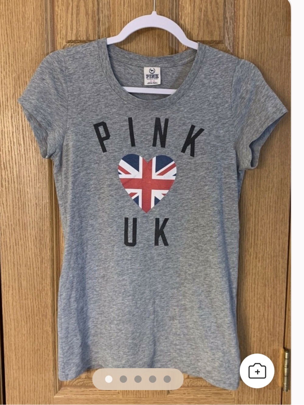 PINK Victoria's Secret Short Sleeve Tee UK United Kingdom Union Jack Heart